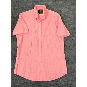 Brook Taverner Men's Rose  Button Down Shirt Linen&Cotton Classic Fit‎ Size M